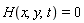 H(x, y, t) = 0