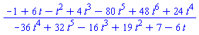 (-1+6*t-t^2+4*t^3-80*t^5+48*t^6+24*t^4)/(-36*t^4+32*t^5-16*t^3+19*t^2+7-6*t)