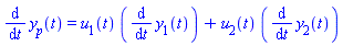 diff(y[p](t), t) = u[1](t)*(diff(y[1](t), t))+u[2](t)*(diff(y[2](t), t))