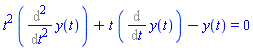 t^2*(Diff(y(t), t, t))+t*(Diff(y(t), t))-y(t) = 0