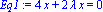 Eq1 := 4*x+2*lambda*x = 0