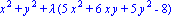 x^2+y^2+lambda*(5*x^2+6*x*y+5*y^2-8)