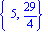 {5, 29/4}