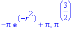 -Pi*exp(-r^2)+Pi, Pi^(3/2)