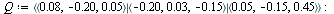 `assign`(n, 3); -1; `assign`(X, `<,>`(x, y, z)); -1; `assign`(b, 10000); -1; `assign`(g, 1000); -1; `assign`(r, `<,>`(0.5e-1, -0.4e-1, .15)); -1; `assign`(Q, `<|>`(`<,>`(0.8e-1, -.20, 0.5e-1), `<,>`(-...