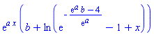 exp(a*x)*(b+ln(exp(-(exp(a)*b-4)/exp(a))-1+x))