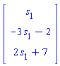 Vector(3, {(1) = s[1], (2) = -3*s[1]-2, (3) = 2*s[1]+7})