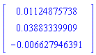 Vector(3, {(1) = 0.1124875738e-1, (2) = 0.3883339909e-1, (3) = -0.6627946391e-2})