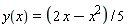 y(x) = (2*x-x^2)*(1/5)