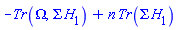 -Tr(Omega, Sigma*H[1])+n*Tr(Sigma*H[1])