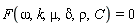 F(omega, k, mu, delta, rho, C) = 0