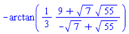 -arctan((1/3)*(9+7^(1/2)*55^(1/2))/(-7^(1/2)+55^(1/2)))