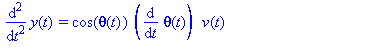 (Typesetting:-mprintslash)([diff(y(t), `$`(t, 2)) = cos(theta(t))*(diff(theta(t), t))*v(t)+sin(theta(t))*(F_R(t)+F_L(t))/m_c], [diff(diff(y(t), t), t) = cos(theta(t))*(diff(theta(t), t))*v(t)+sin(thet...