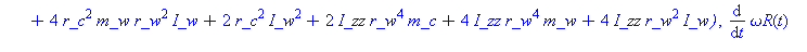(Typesetting:-mprintslash)([{diff(v(t), t) = 1/2*r_w*(diff(omega_L(t), t))+1/2*r_w*(diff(omega_R(t), t)), diff(w(t), t) = (r_w*(diff(omega_R(t), t))-r_w*(diff(omega_L(t), t)))/r_c, diff(omega_L(t), t)...