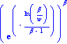(exp(-ln(beta/w)/(beta-1)))^beta