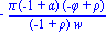 -pi*(-1+alpha)*(-phi+rho)/((-1+rho)*w)