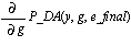diff(P_DA(y, g, e_final), g)