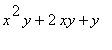 x^2*y+2*xy+y