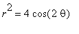 r^2 = 4*cos(2*theta)