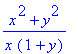 (x^2+y^2)/x/(1+y)