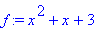 f := x^2+x+3