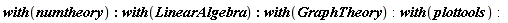 with(numtheory); with(LinearAlgebra); with(GraphTheory); with(plottools)