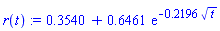 r(t) := .3540+.6461*exp(-.2196*t^(1/2))