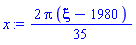x := 2*Pi*(xi-1980)/35