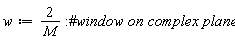 w := 2/M: