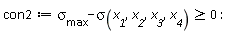 con2 := `&sigma;__max`-sigma(x__1, x__2, x__3, x__4) >= 0