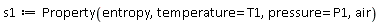 s1 := ThermophysicalData:-Property(entropy, temperature = T1, pressure = P1, air)