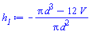 -(Pi*d^3-12*V)/(Pi*d^2)