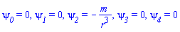 psi__0 = 0, psi__1 = 0, psi__2 = -m/r^3, psi__3 = 0, psi__4 = 0