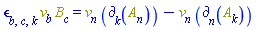 Physics:-LeviCivita[b, c, k]*Physics:-`*`(v[b], B[c](X)) = Physics:-`*`(v[n], Physics:-d_[k](A[n](X), [X]))-Physics:-`*`(v[n], Physics:-d_[n](A[k](X), [X]))