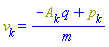 v[k] = (-A[k](X)*q+p[k])/m