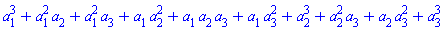a[1]^3+a[1]^2*a[2]+a[1]^2*a[3]+a[1]*a[2]^2+a[1]*a[2]*a[3]+a[1]*a[3]^2+a[2]^3+a[2]^2*a[3]+a[2]*a[3]^2+a[3]^3