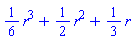 (1/6)*r^3+(1/2)*r^2+(1/3)*r