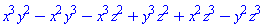 x^3*y^2-x^2*y^3-x^3*z^2+y^3*z^2+x^2*z^3-y^2*z^3