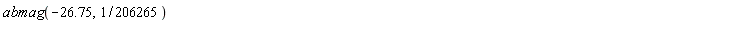 abmag(-26.75, 1/206265)