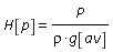 H[p] = P/(rho*g[av])