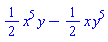 (1/2)*x^5*y-(1/2)*x*y^5