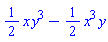 (1/2)*x*y^3-(1/2)*x^3*y