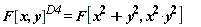 F[x, y]^D4 = F[x^2+y^2, x^2*y^2]