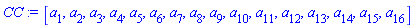[a[1], a[2], a[3], a[4], a[5], a[6], a[7], a[8], a[9], a[10], a[11], a[12], a[13], a[14], a[15], a[16]]