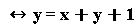 "&harr;y=x+y+1"