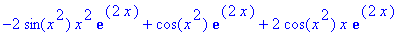 -2*sin(x^2)*x^2*exp(2*x)+cos(x^2)*exp(2*x)+2*cos(x^...