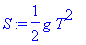 S := 1/2*g*T^2