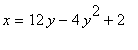 x = 12*y-4*y^2+2