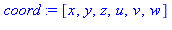 coord := [x, y, z, u, v, w]