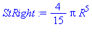 StRight := 4/15*Pi*R^5